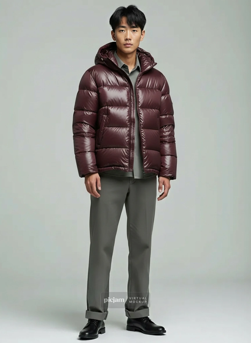 Black Down Hooded Short Coat – Warm and comfortable